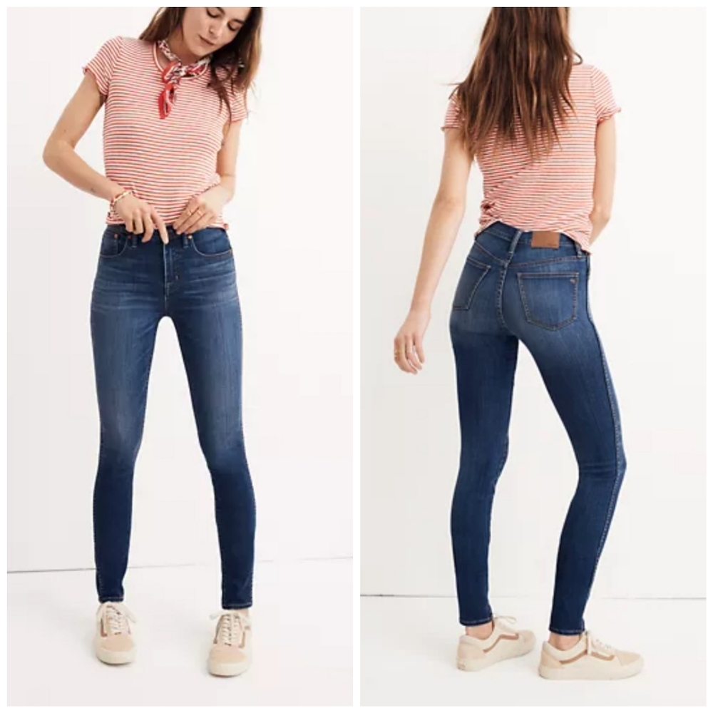 Madewell High Rise Skinny Jeans - Dark Blue